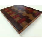 Mahagóni-Padauk-Iroko bütüs vágódeszka 39 x 31,5 x 4 cm