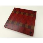 Mahagóni-Padauk-Iroko bütüs vágódeszka 36 x 35 x 4 cm