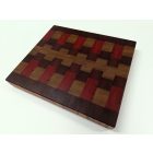 Mahagóni-Padauk-Iroko bütüs vágódeszka 36 x 32 x 4 cm