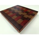 Mahagóni-Padauk-Iroko bütüs vágódeszka 36 x 32 x 4 cm