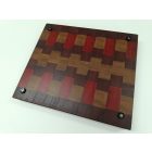 Mahagóni-Padauk-Iroko bütüs vágódeszka 36 x 32 x 4 cm