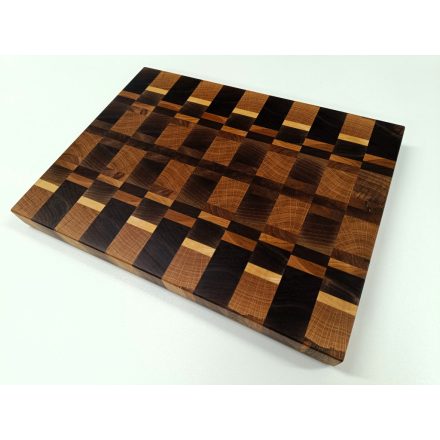 Tölgy-Amerikai dió-Cseresznye bütüs vágódeszka 47,5 x 36 x 4 cm